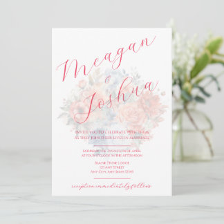 Invitación a la boda rosa azul turquesa