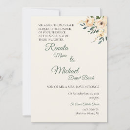 Invitación a la boda Rosa Beige