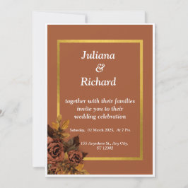 Invitación a la boda Rosa clásica de otoño