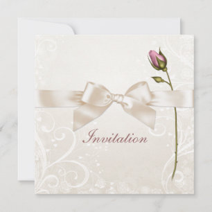 Invitación a la boda Rosa con sabor cardíaco