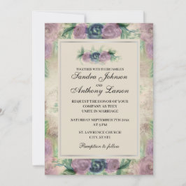 Invitación a la boda Rosa de acuarela floral