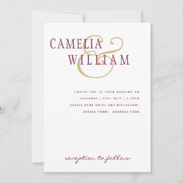 Invitación a la boda rosa de Berry LeahG Magenta