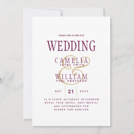Invitación a la boda rosa de Berry LeahG Magenta