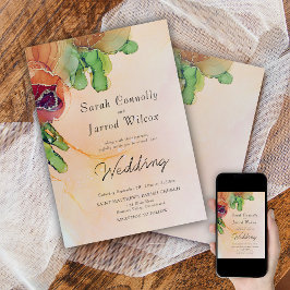 Invitación a la boda Rosa de Boho Terracotta