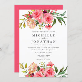 Invitación a la boda Rosa de rosas oscuras y polvo