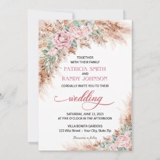 Invitación a la boda Rosa de Rubor