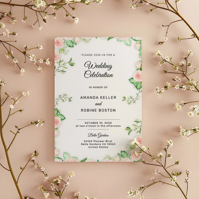 Invitación a la boda Rosa de Rubor Pink Garden (Subido por el creador)