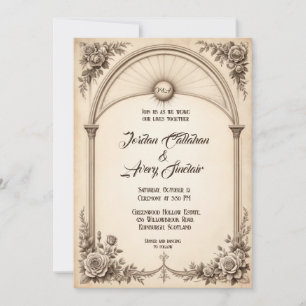 Invitación a la boda Rosa de Vintage