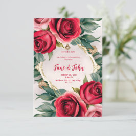Invitación a la boda Rosa elegante