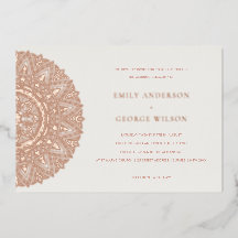 Invitación a la boda Rosa Gold Classic Ornate Mand