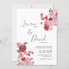 Invitación a la boda rosa magenta