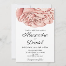 Invitación a la boda Rosa moderna