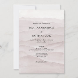 Invitación a la boda rosa polvorienta abstracta