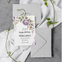Invitación a la boda Rosa púrpura del diseñador