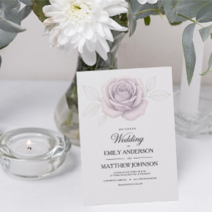 Invitación a la boda Rosa púrpura elegante de dise