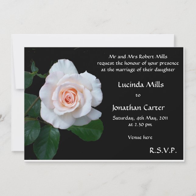 Invitación a la boda rosa rosa pálido (Anverso)