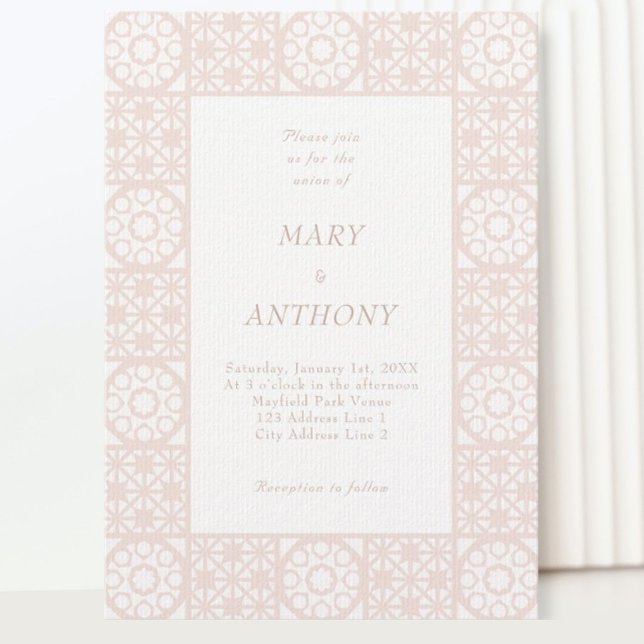 Invitación a la boda rosa Rubor (Subido por el creador)