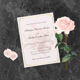 Invitación a la boda rosa suave