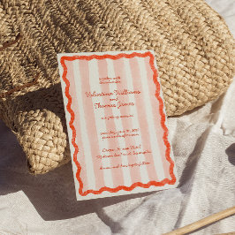 Invitación a la boda rosa y roja moderna y sincera