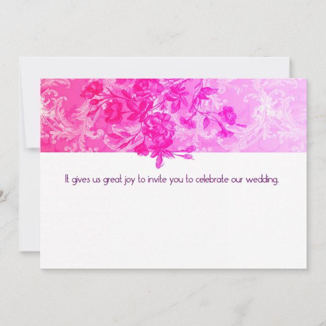 Invitación a la boda rosada (Anverso)