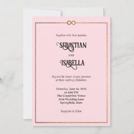 Invitación a la boda rosada con amor infinito pers