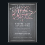 Invitación a la boda rosada con guión de chalkboar<br><div class="desc">El encanto sofisticado. Esta invitación a Chalkboard Script marca el tono de un boda nostálgico a la vez moderno. La tipografía de tiza de época en Peony Pink crea el POP perfecto contra un fondo de tiza de moda. También está disponible la tarjeta de coincidencia Save-the-Date y Response. Añade un...</div>