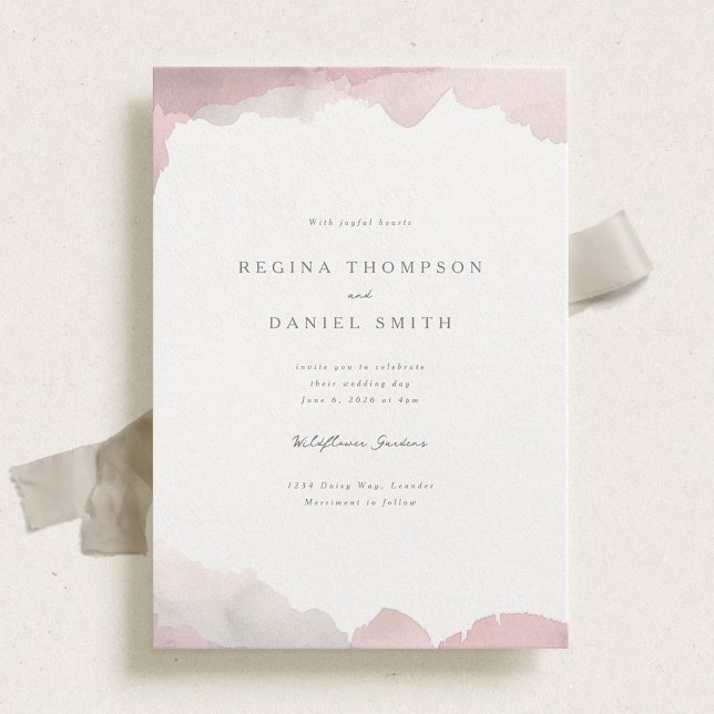Invitación a la boda rosada de Debonair Rubor (Subido por el creador)