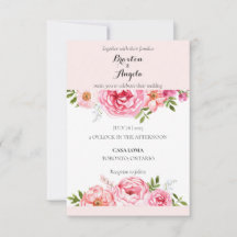 Invitación a la boda rosada de personalizable con