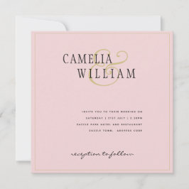 Invitación a la boda rosada de Rubor moderna