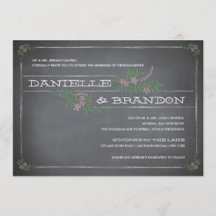Invitación a la boda rosada del esténcil del table