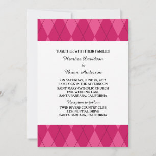 Invitación a la boda rosada en arglos