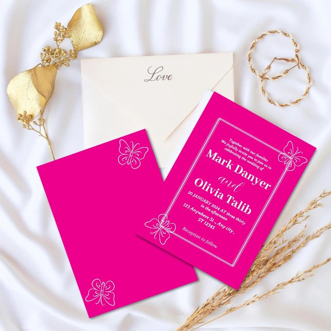 Invitación a la boda rosada | Tarjeta de Boda rusa (Subido por el creador)