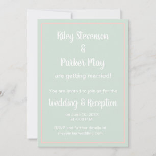 Invitación a la boda rosada y el sabio pastel