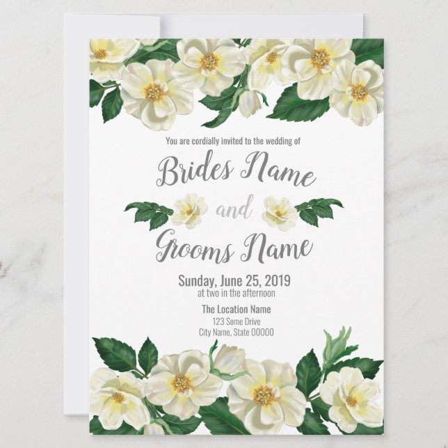 Invitación a la boda, Rosas de países (Anverso)