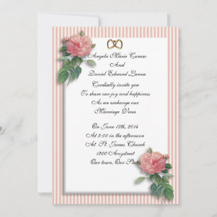 Invitación a la boda rosas vintage shabby chic