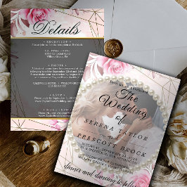 Invitación a la Boda Rosy Elegant Vellum Overlay