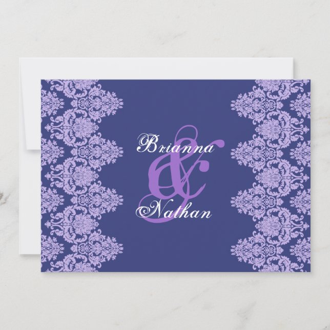 Invitación a la boda Royal Purple & Lavender Damas (Anverso)