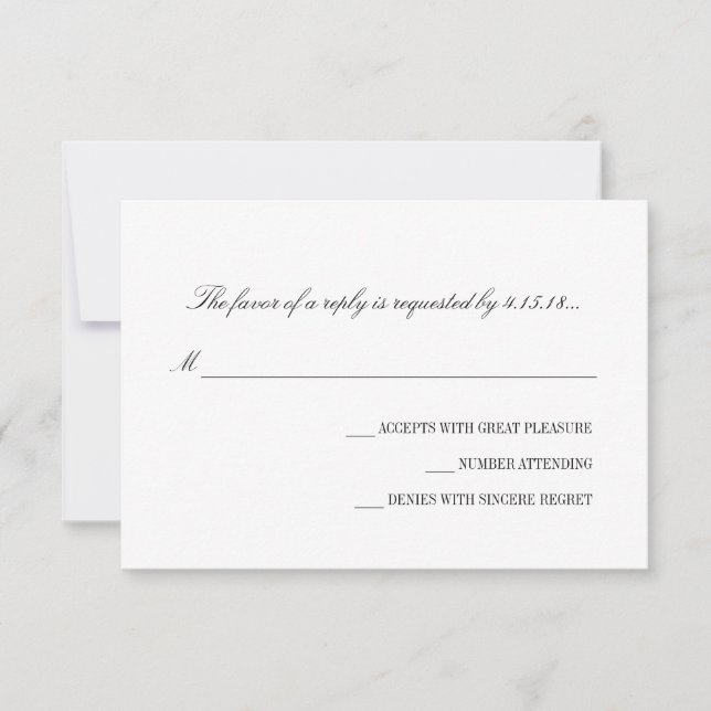 Invitación a la boda -RSVP | Básica (Anverso)