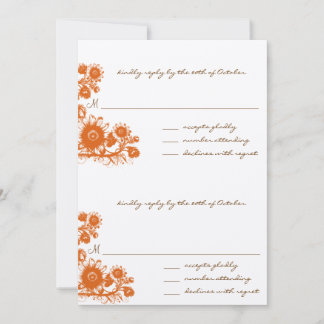 Invitación a la boda RSVP de Flor de Vintage naran
