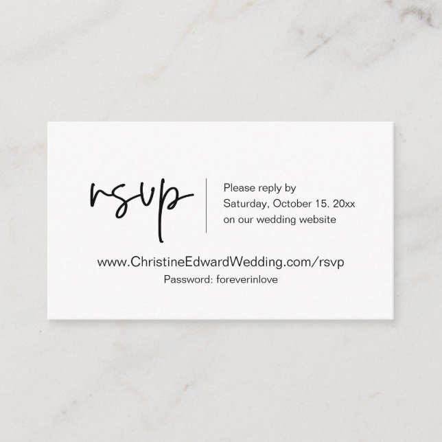 Invitación a la boda RSVP en línea, tarjeta temáti (Anverso)