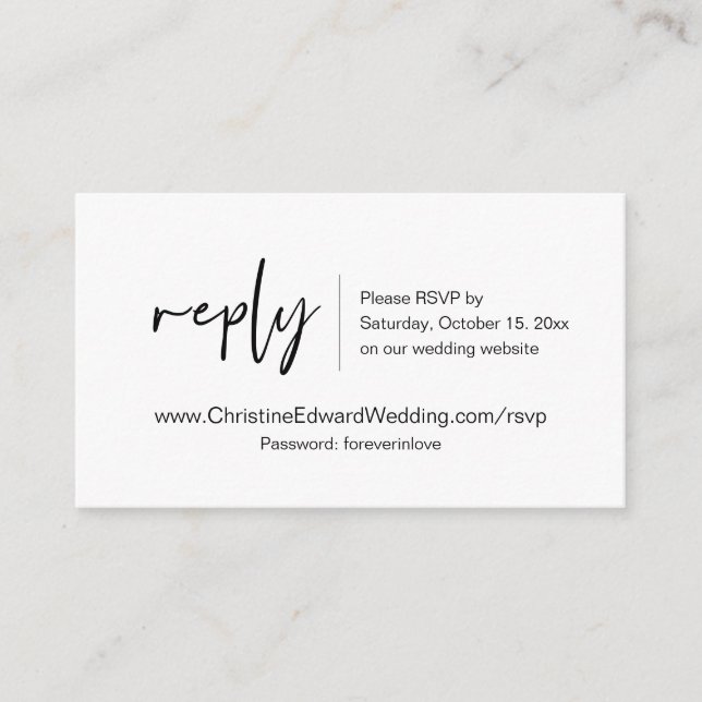 Invitación a la boda RSVP en línea, tarjeta temáti (Anverso)