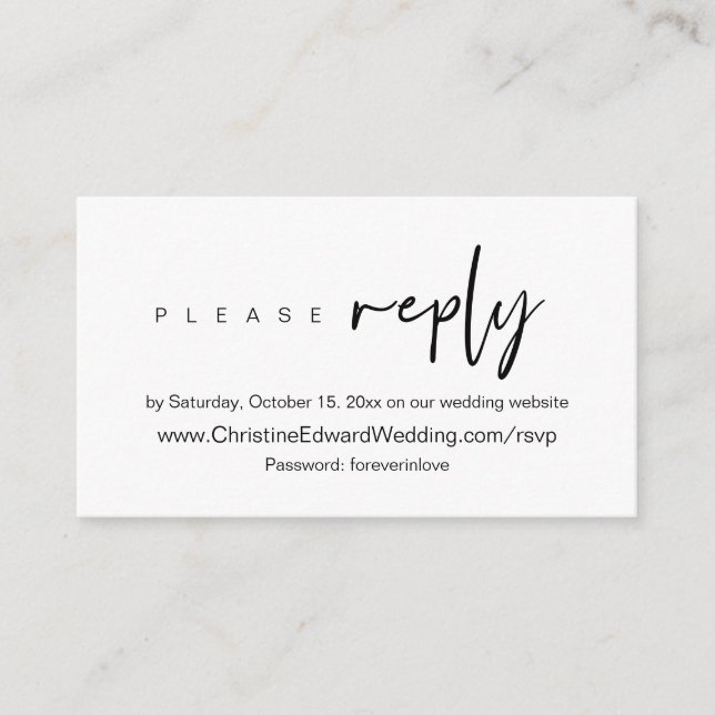 Invitación a la boda RSVP en línea, tarjeta temáti (Anverso)
