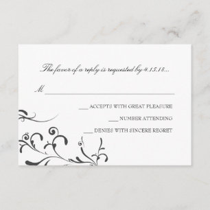 Invitación a la boda -RSVP   Gracia floral  wb