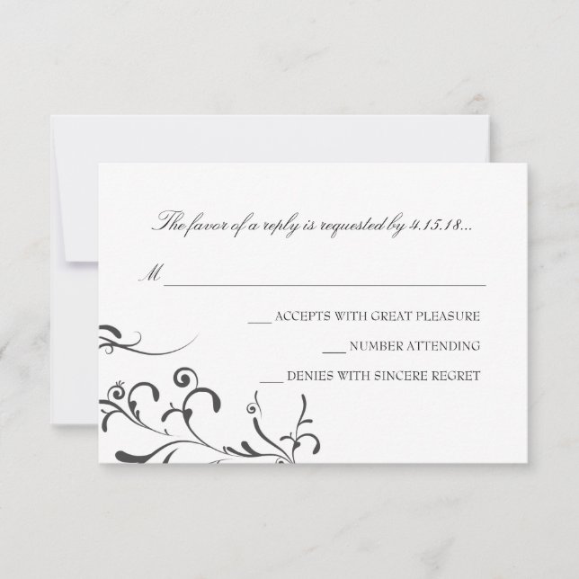 Invitación a la boda -RSVP | Gracia floral |wb (Anverso)