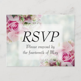 Invitación a la boda RSVP Postcard Roses rosados