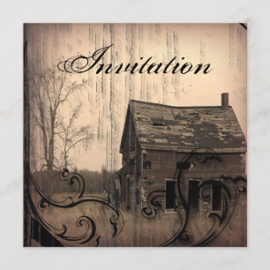 Invitación a la boda rural del Vintage Rústico Occ