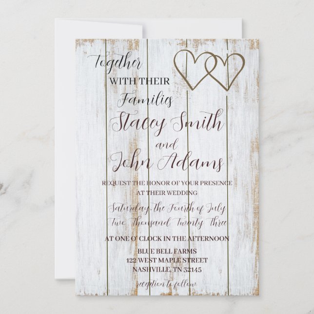 Invitación a la boda rusa blanca (Anverso)