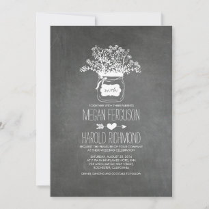 Invitación a la boda rusa de Chalkboard Mason Jar