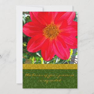 Invitación a la boda rusa de flores rojas