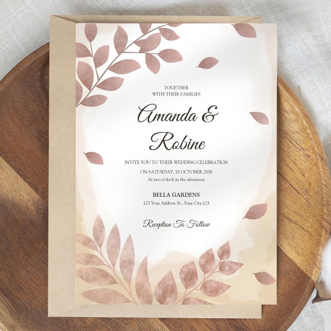 Invitación a la boda rusa rosada de Rubor (Subido por el creador)